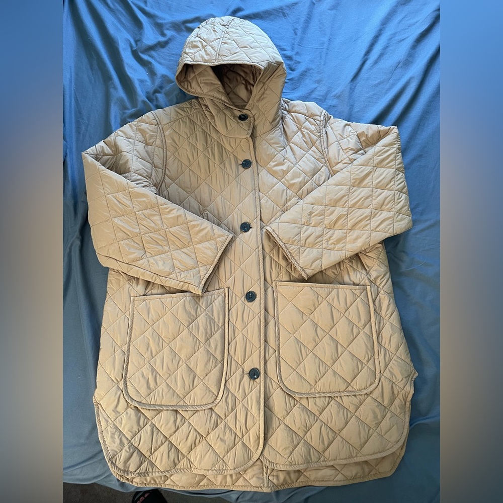 Old Navy Tan Quilted Puffer Jacket